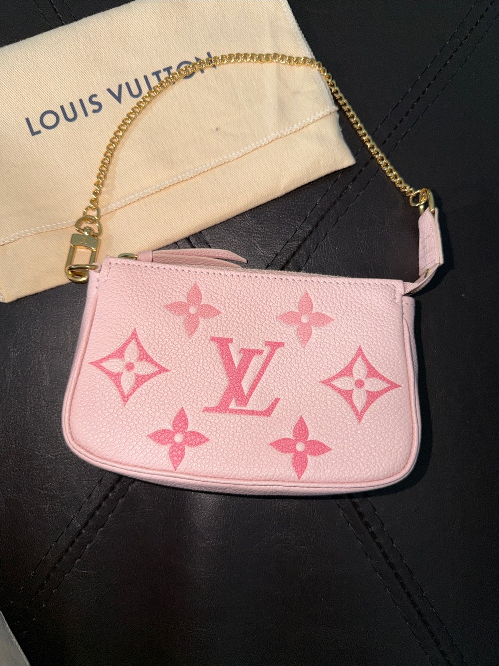 LOUIS VUITTON Pink Monogram Mini Pochette